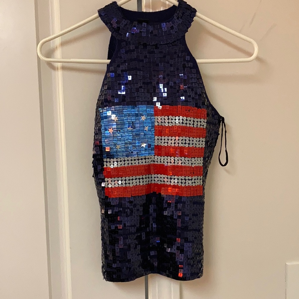 American Flag sequinned tank Vintage